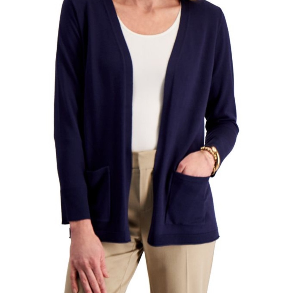 89th & Madison Deep Blue Open Cardigan
